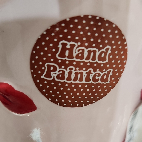 🔹️💋 Jubillie  Press Pink  Hand Painted Mug with Red Lips all Over Print ✨️ - Picture 4 of 5